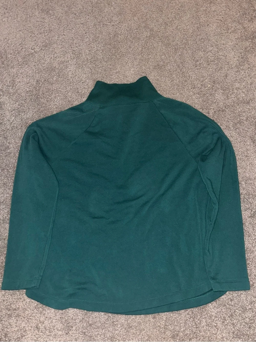 J. Crew Women’s Emerald Green Mock Neck Sweatshirt with Button Placket